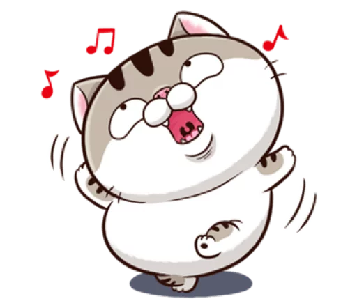 A cute little cat is so fat @bistic sticker 11