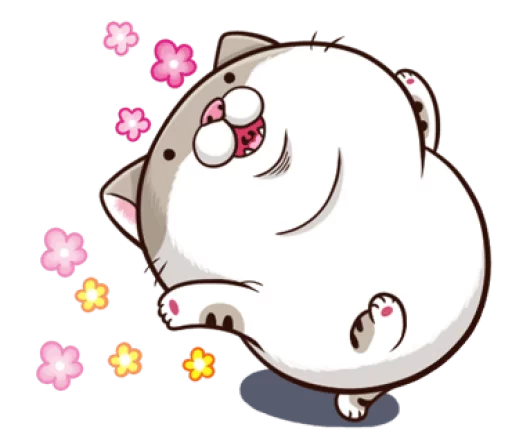 A cute little cat is so fat @bistic sticker 12