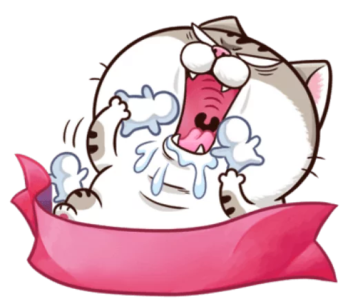 A cute little cat is so fat @bistic sticker 3
