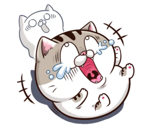 A cute little cat is so fat @bistic sticker 10