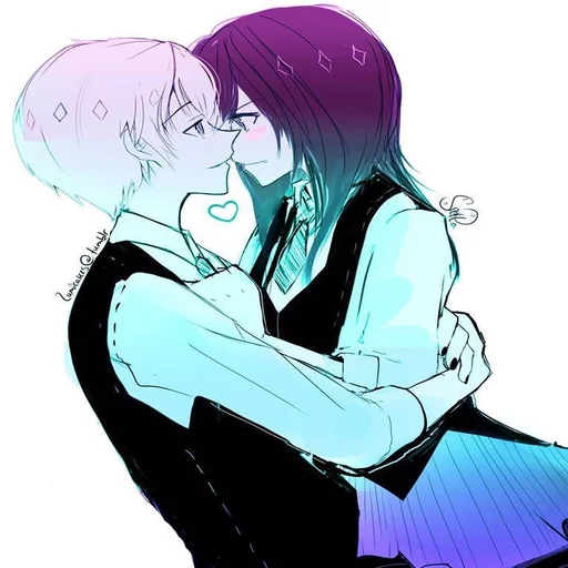 Anime love & kiss sticker 2