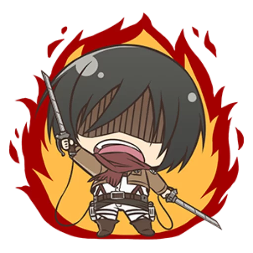 Attack on Titan Chibi Ver. @stickerscar sticker 2