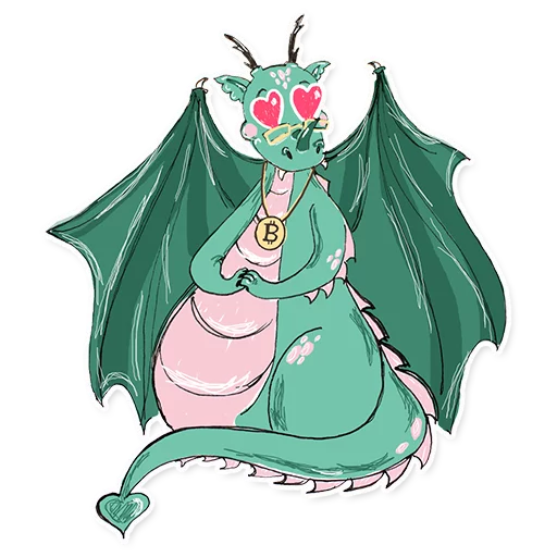 BITCOIN/Дракон и его принцесса Telegram sticker pack