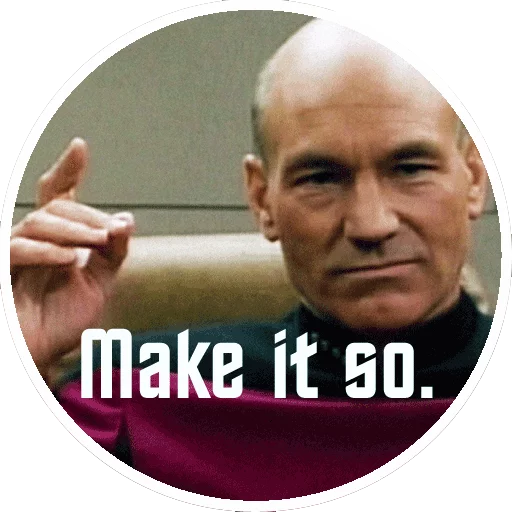 Captain Picard of the Starship Enterprise Telegram sticker pack