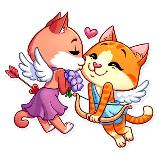 Cupid Cat sticker 2