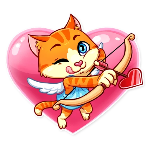 Cupid Cat sticker 6