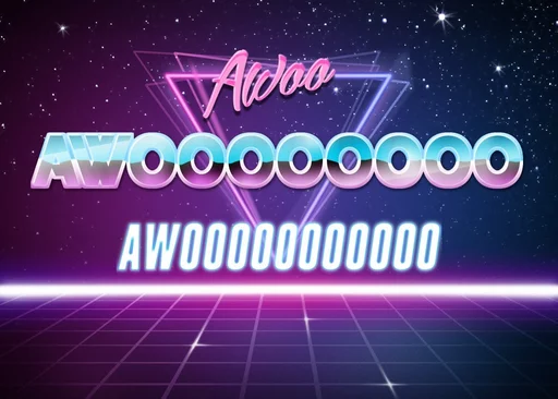 furry retro wave generator sticker 12
