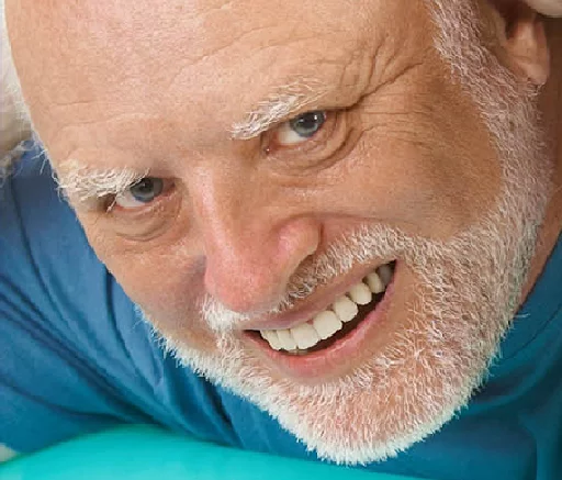 "Hide the pain" Harold with proper alpha sticker 3