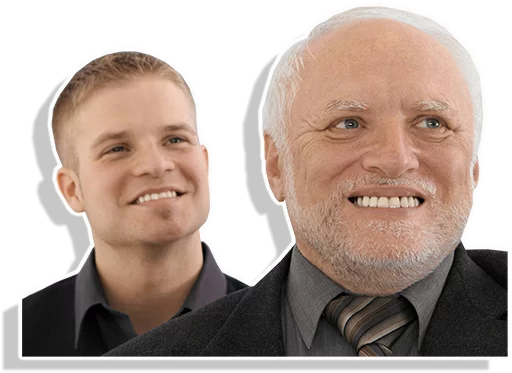 "Hide the pain" Harold with proper alpha sticker 6
