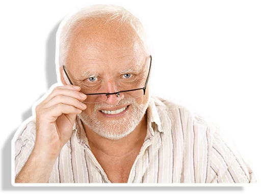 "Hide the pain" Harold with proper alpha sticker 7