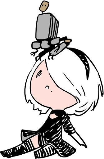 NieR:Automata 2B :: @line_stickers Telegram sticker pack