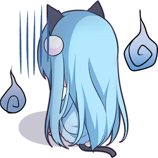 Sticker of the slant eyes & cat girl sticker 7