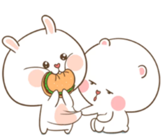Puffy Bear and Rabbit Telegram sticker pack