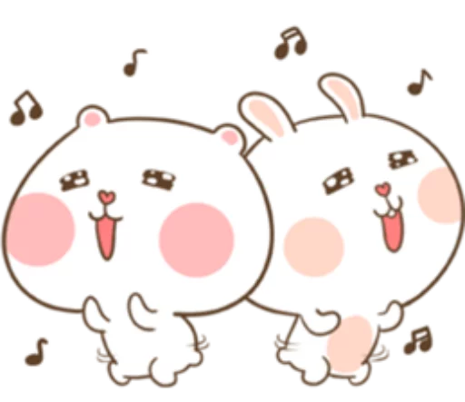 Puffy Bear and Rabbit sticker 10