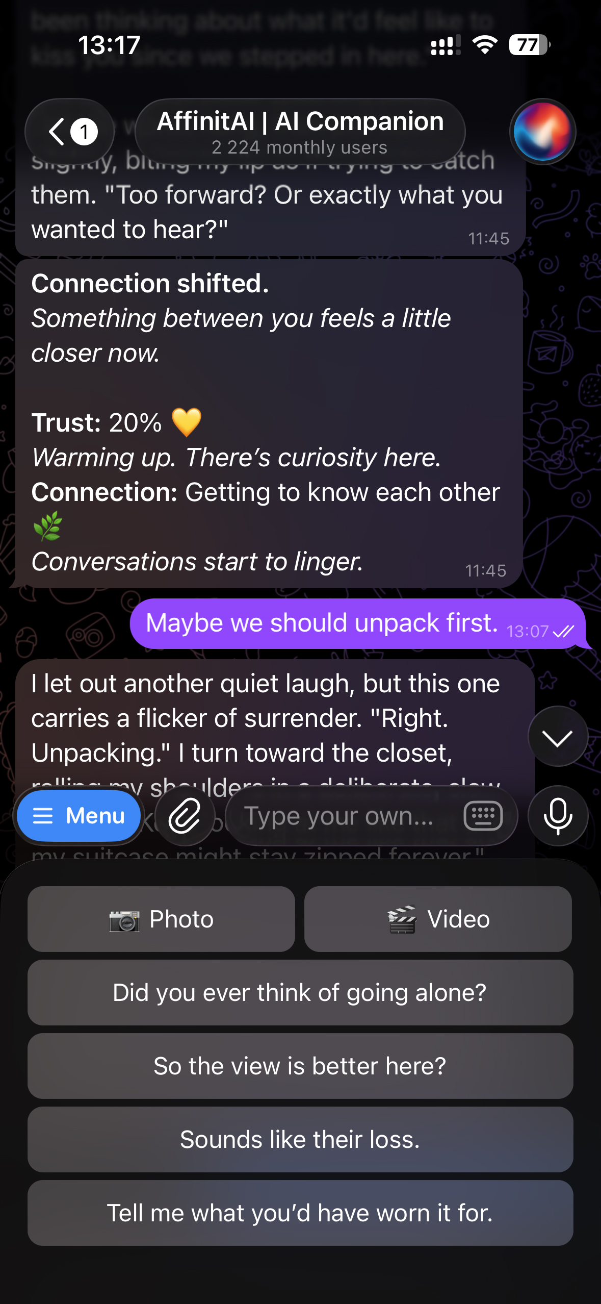 AffinitAI | AI Companion — Screenshot 2