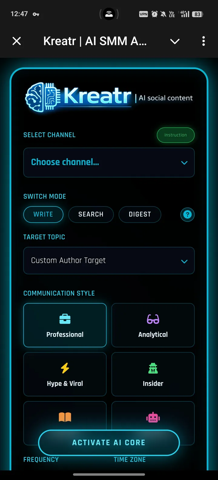 Kreatr | AI SMM Автопилот — Screenshot 1