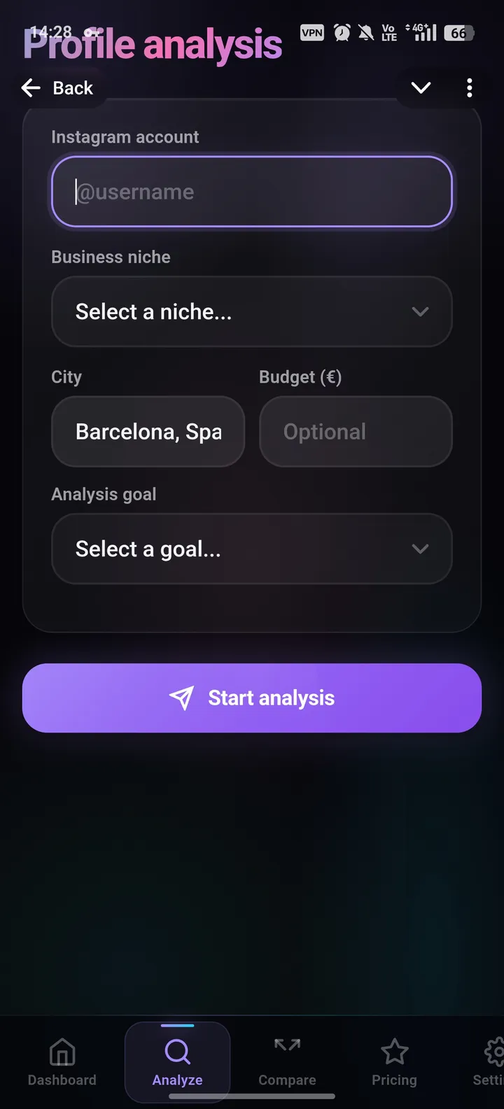 Analysis instagram — Screenshot 2