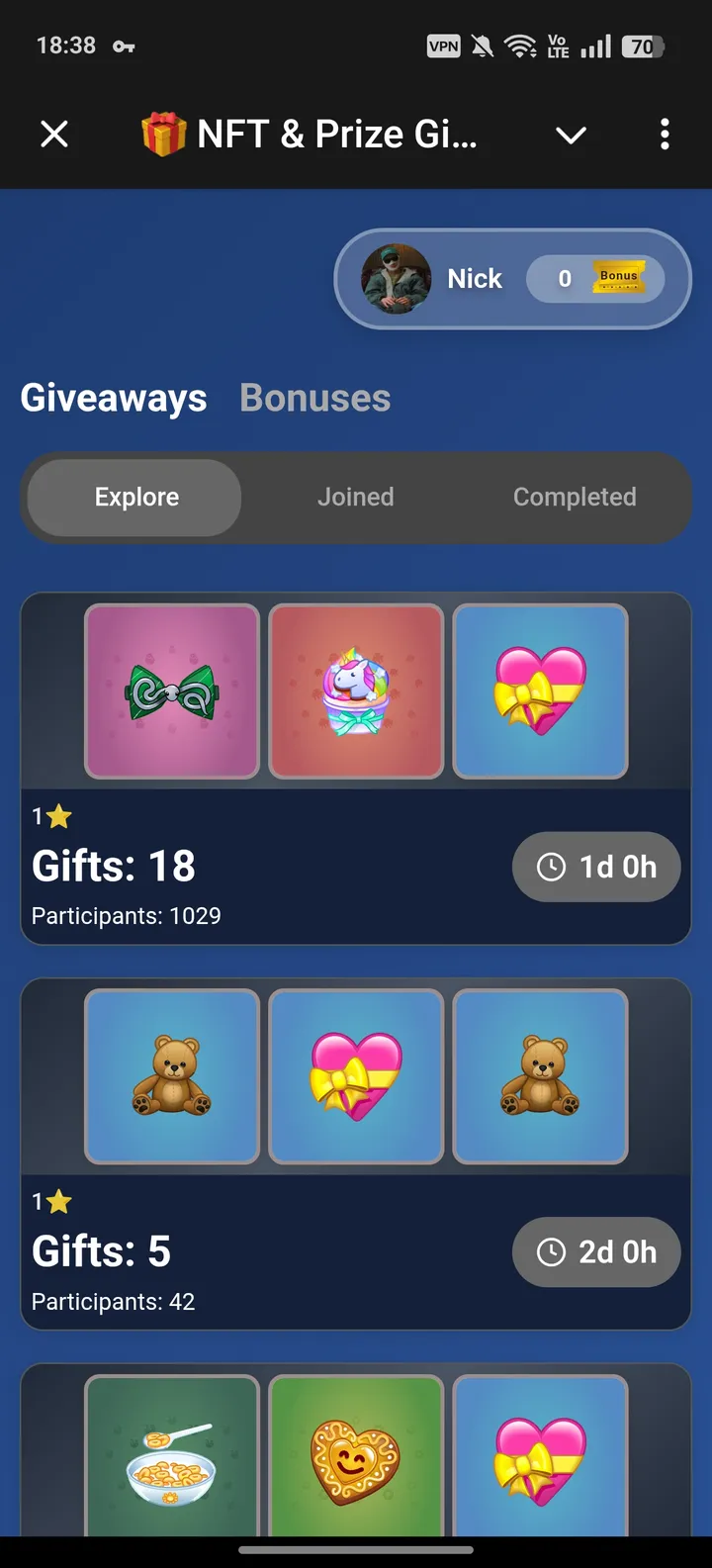 🎁 NFT & Prize Giveaways | AuraGifts — Screenshot 1