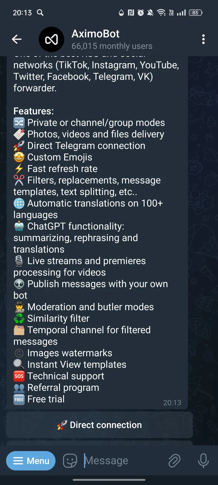 AximoBot — Screenshot 2