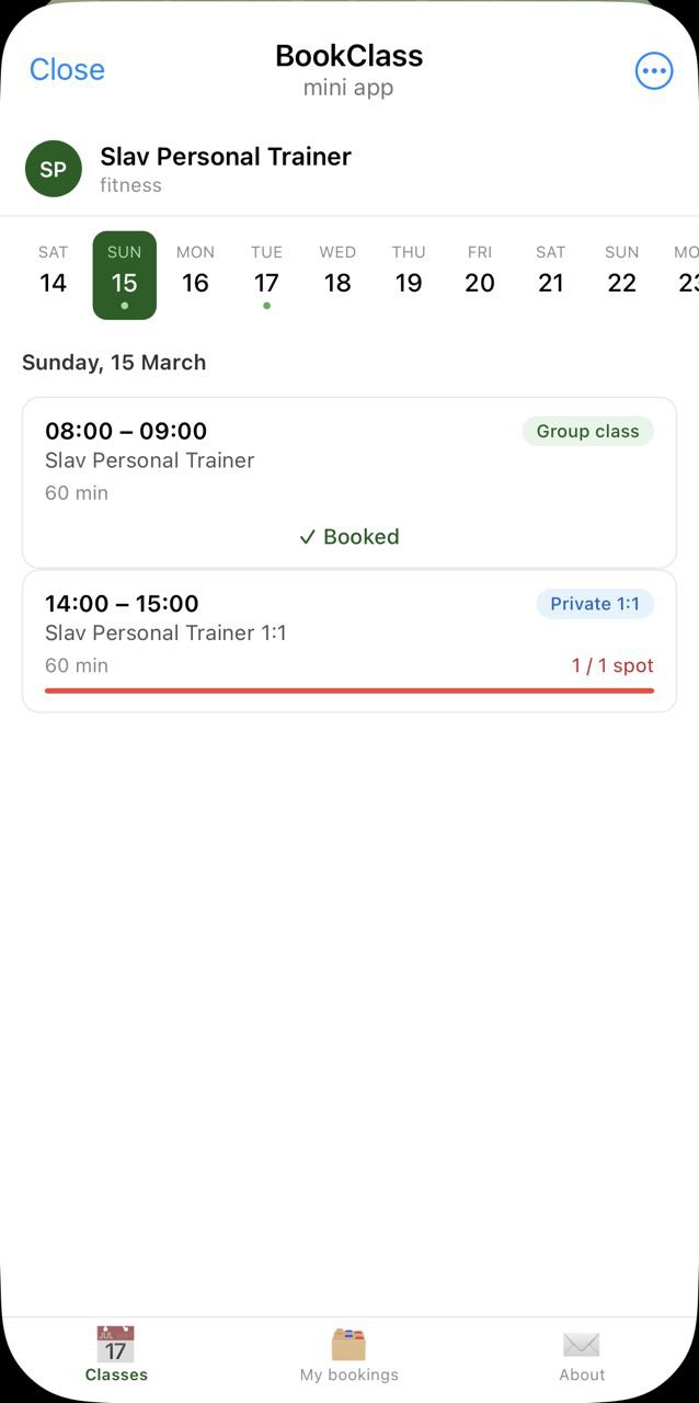 BookClass — Screenshot 1