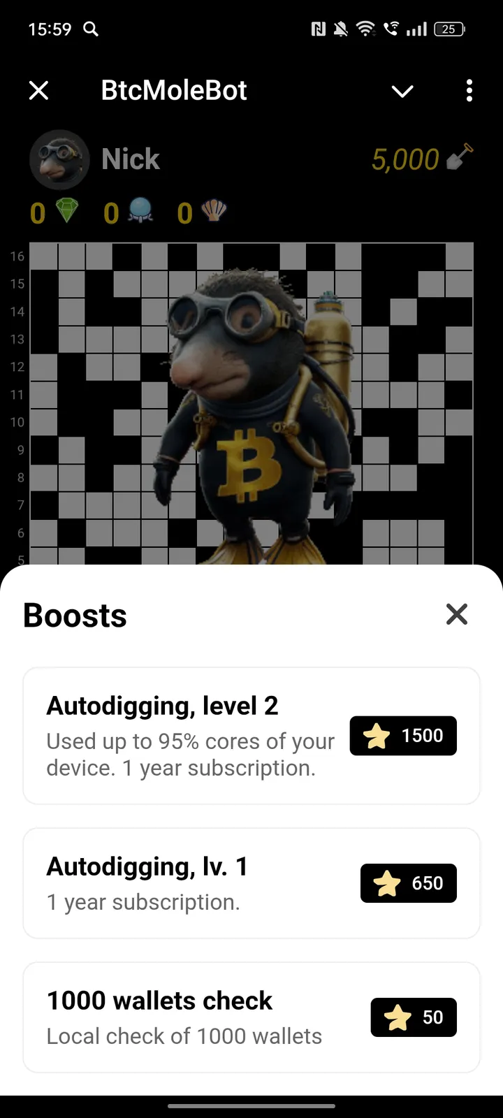 BtcMoleBot — Screenshot 2