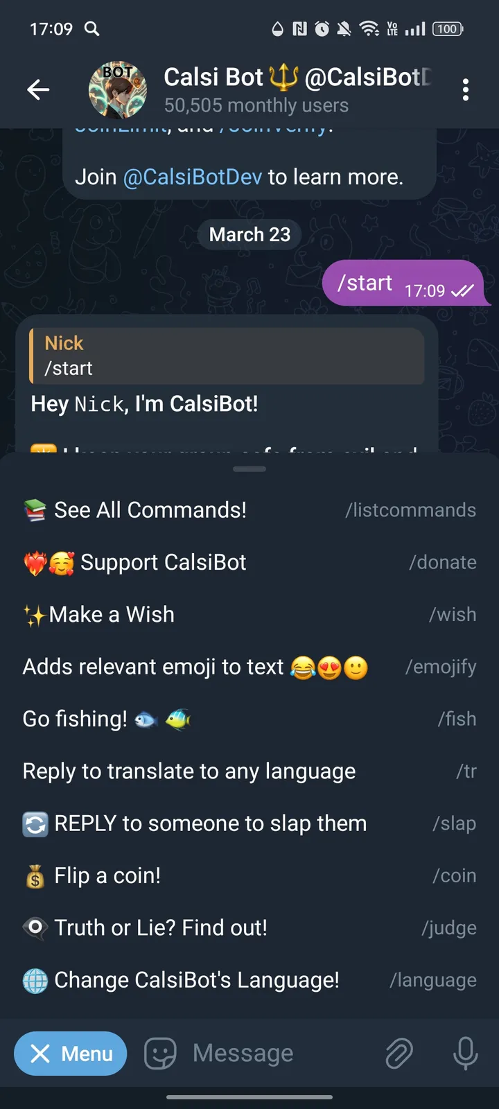 Calsi Bot 🔱 @CalsiBotDev — Screenshot 3