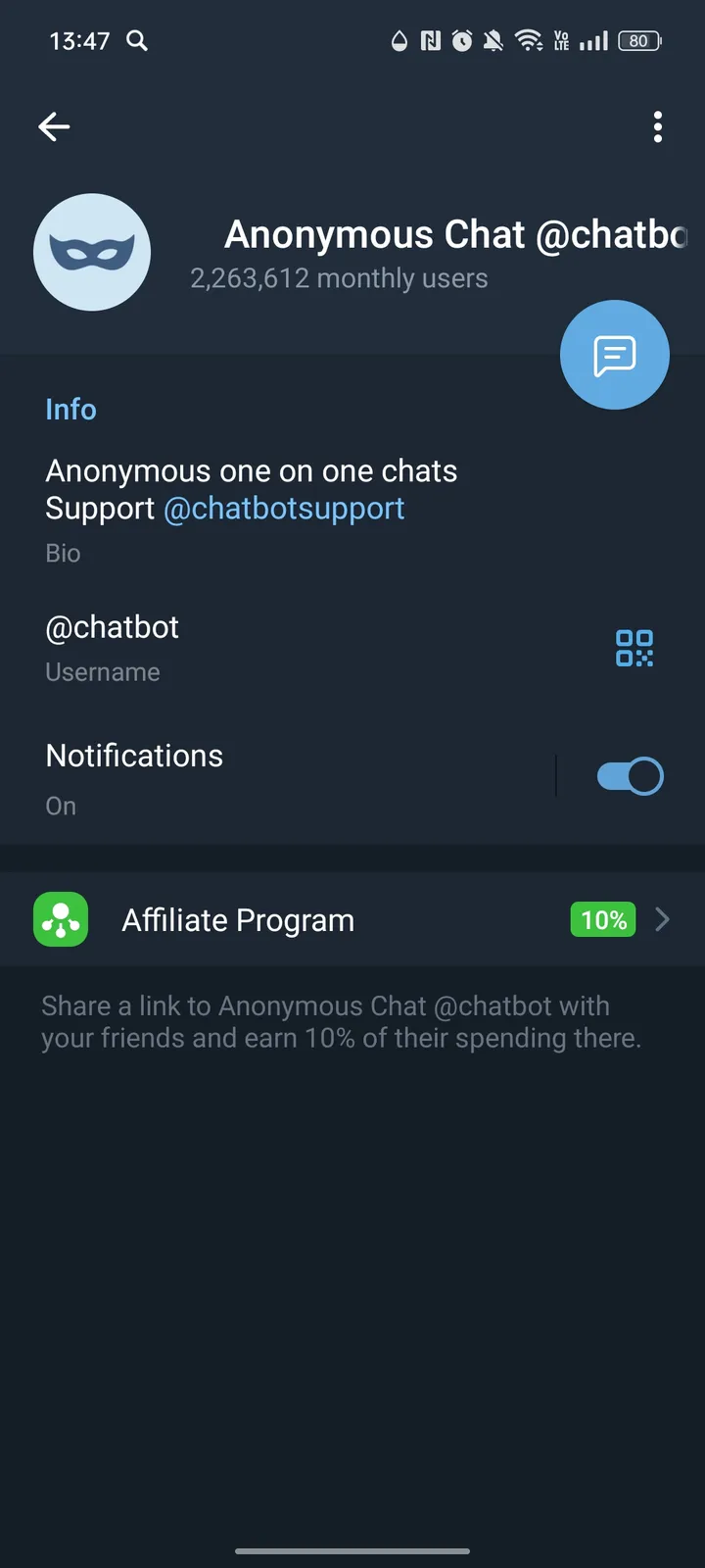 Anonymous Chat @chatbot — Screenshot 3