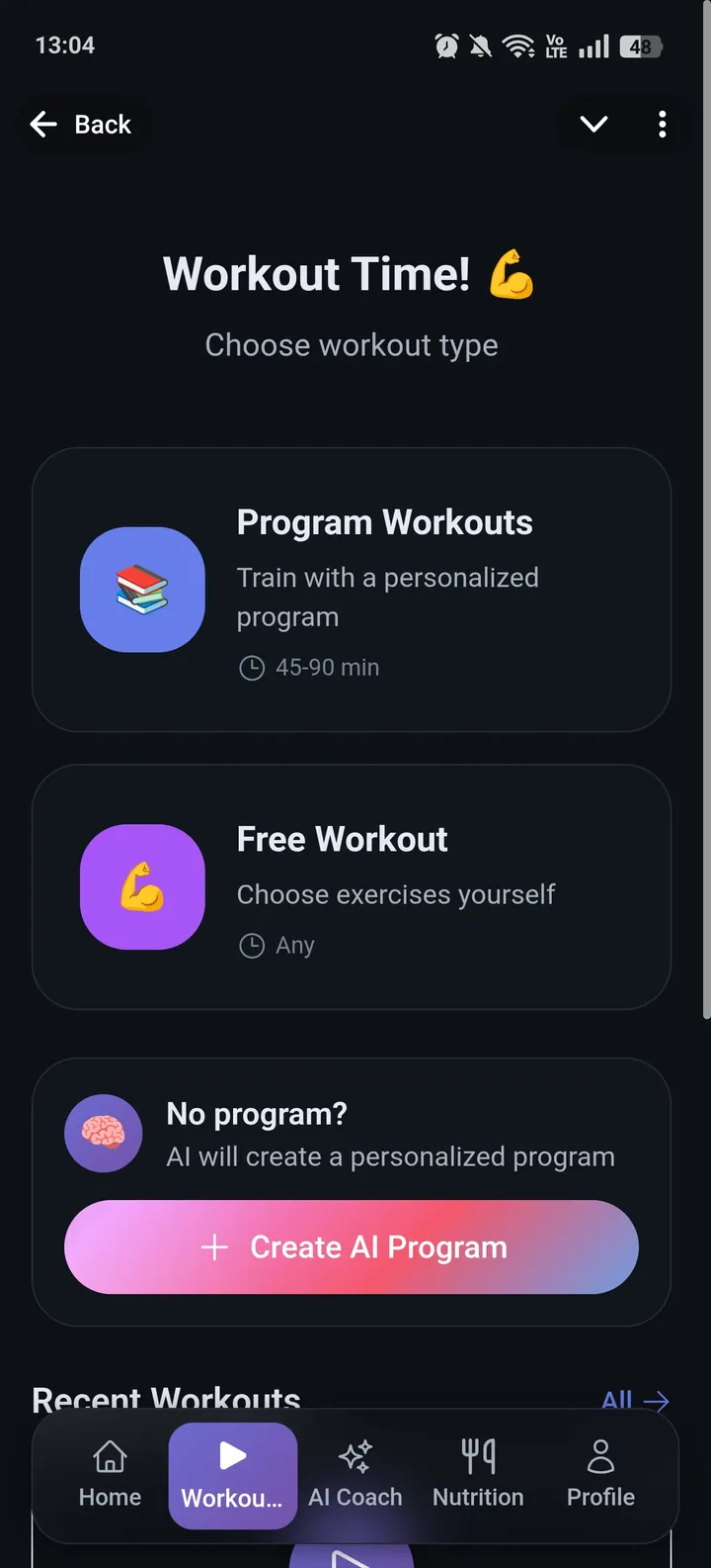 Cloud Fitness 🚀 — Screenshot 2