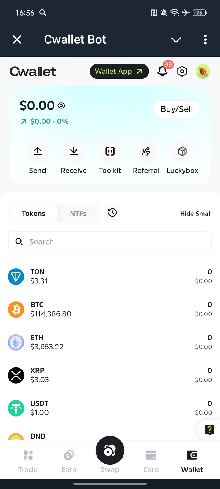 Cwallet Bot — Screenshot 2