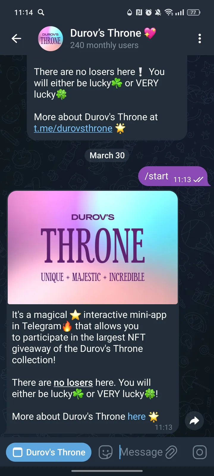 Durov’s Throne 💖 — Screenshot 3