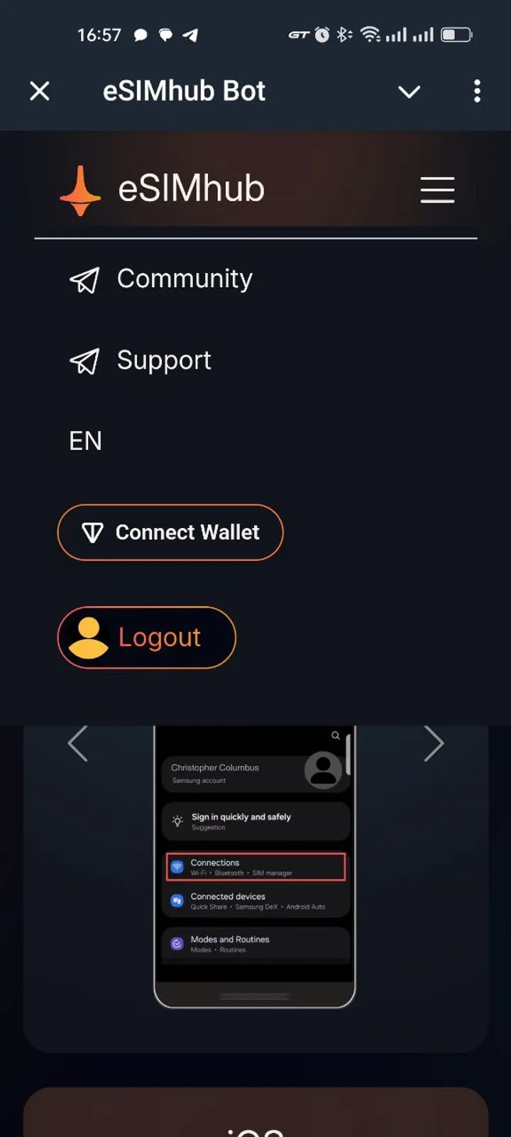 eSIMhub Bot — Screenshot 2