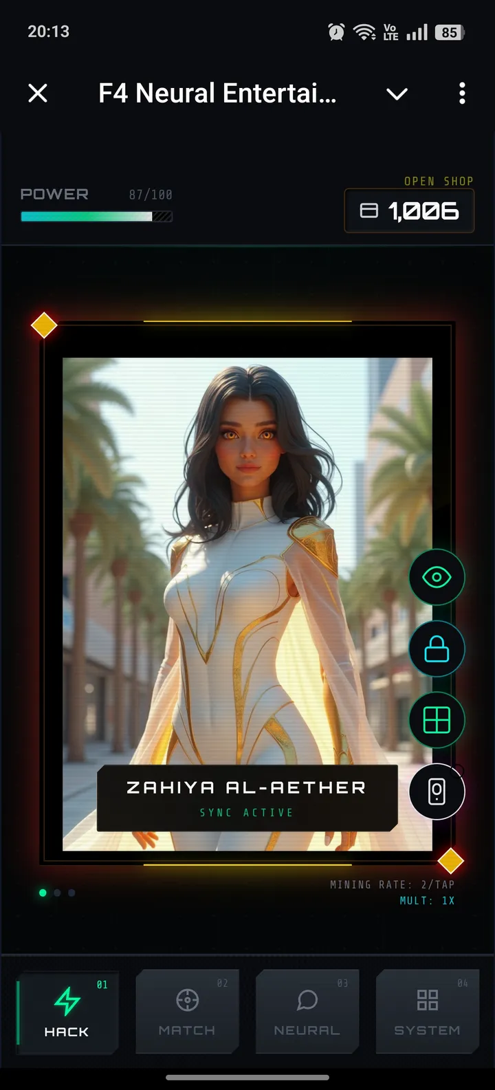 F4 Neural Entertainment Terminal — Screenshot 1