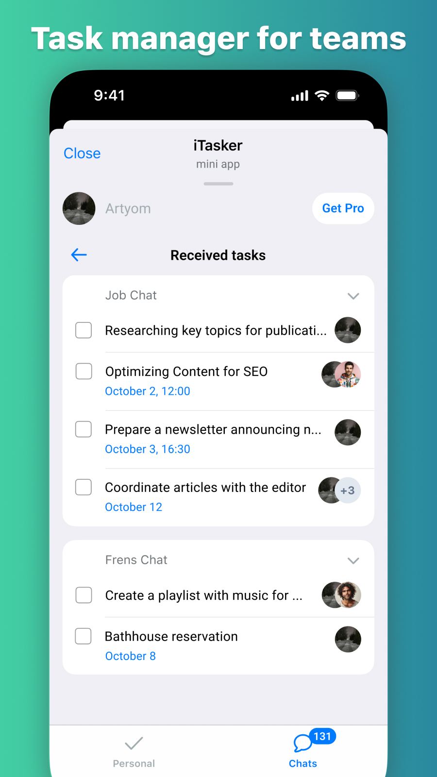iTasker | Task Manager — Screenshot 1