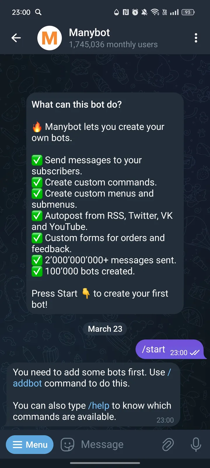 Manybot — Screenshot 1
