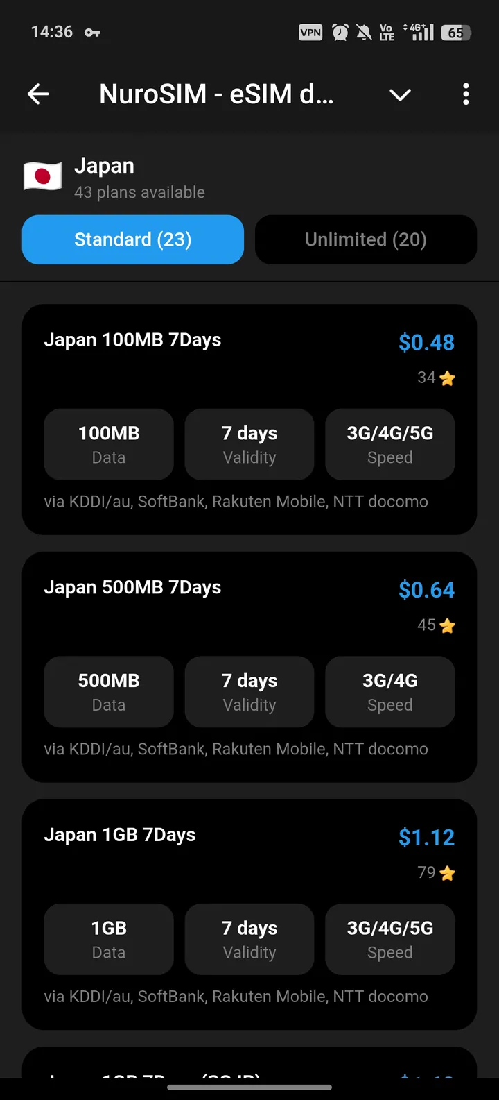 NuroSIM - eSIM data plans — Screenshot 2