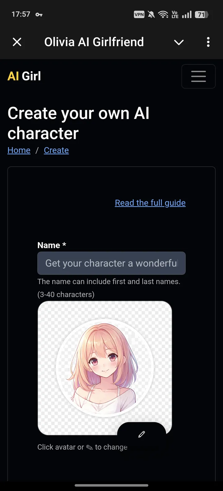 Olivia AI Girlfriend — Screenshot 2