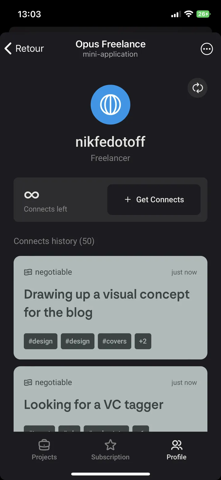 Opus Freelance — Screenshot 2