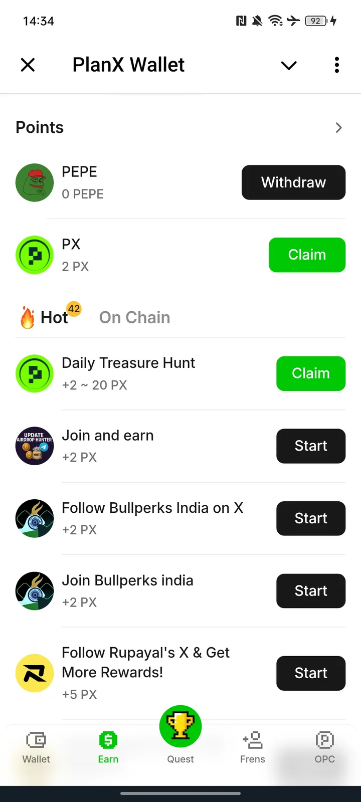 PlanX Wallet — Screenshot 2