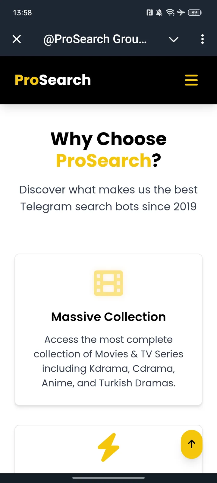 @ProSearch Group Bot ✅ — Screenshot 2