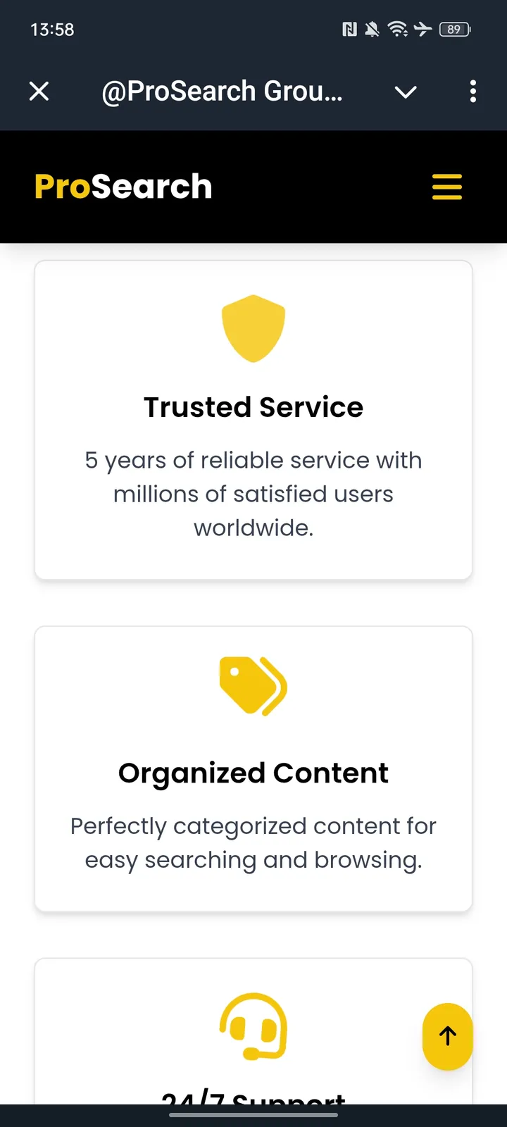 @ProSearch Group Bot ✅ — Screenshot 4