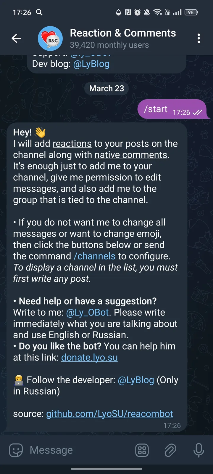 Reaction & Comments — Screenshot 2