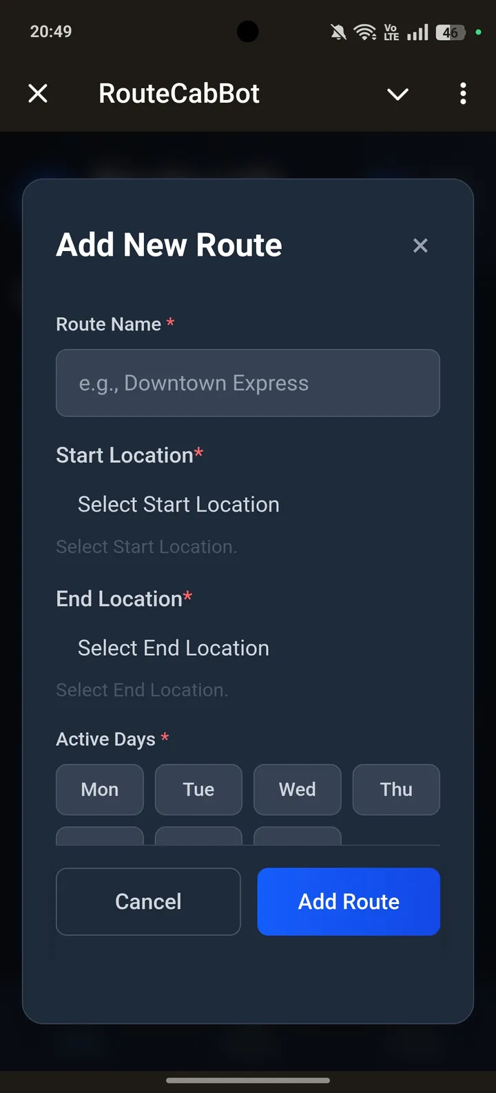 RouteCabBot — Screenshot 4