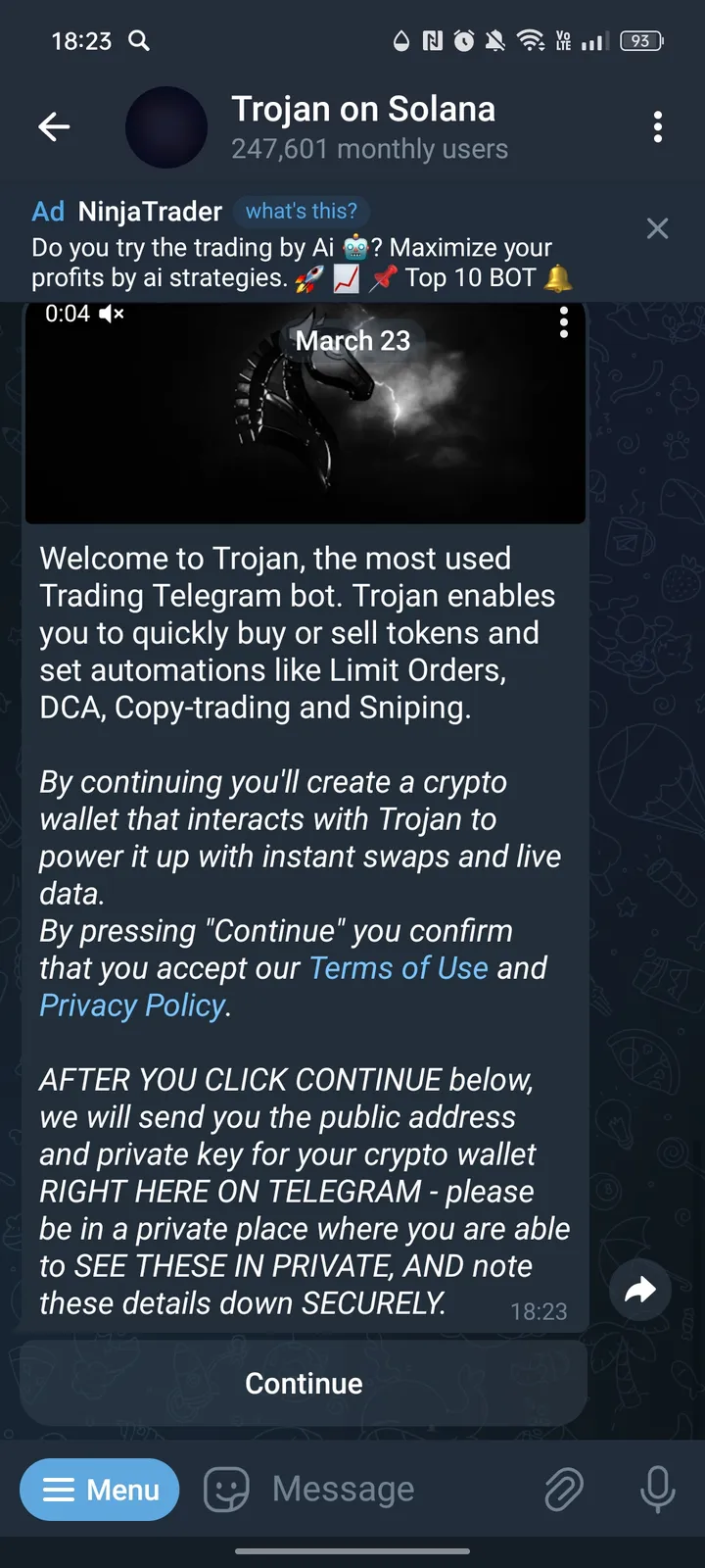 Trojan on Solana — Screenshot 2