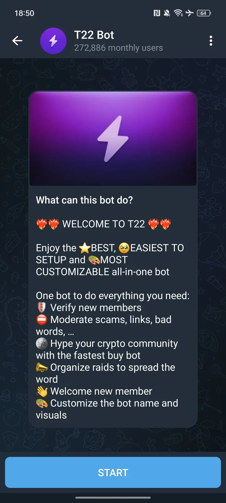 T22 Bot — Screenshot 2