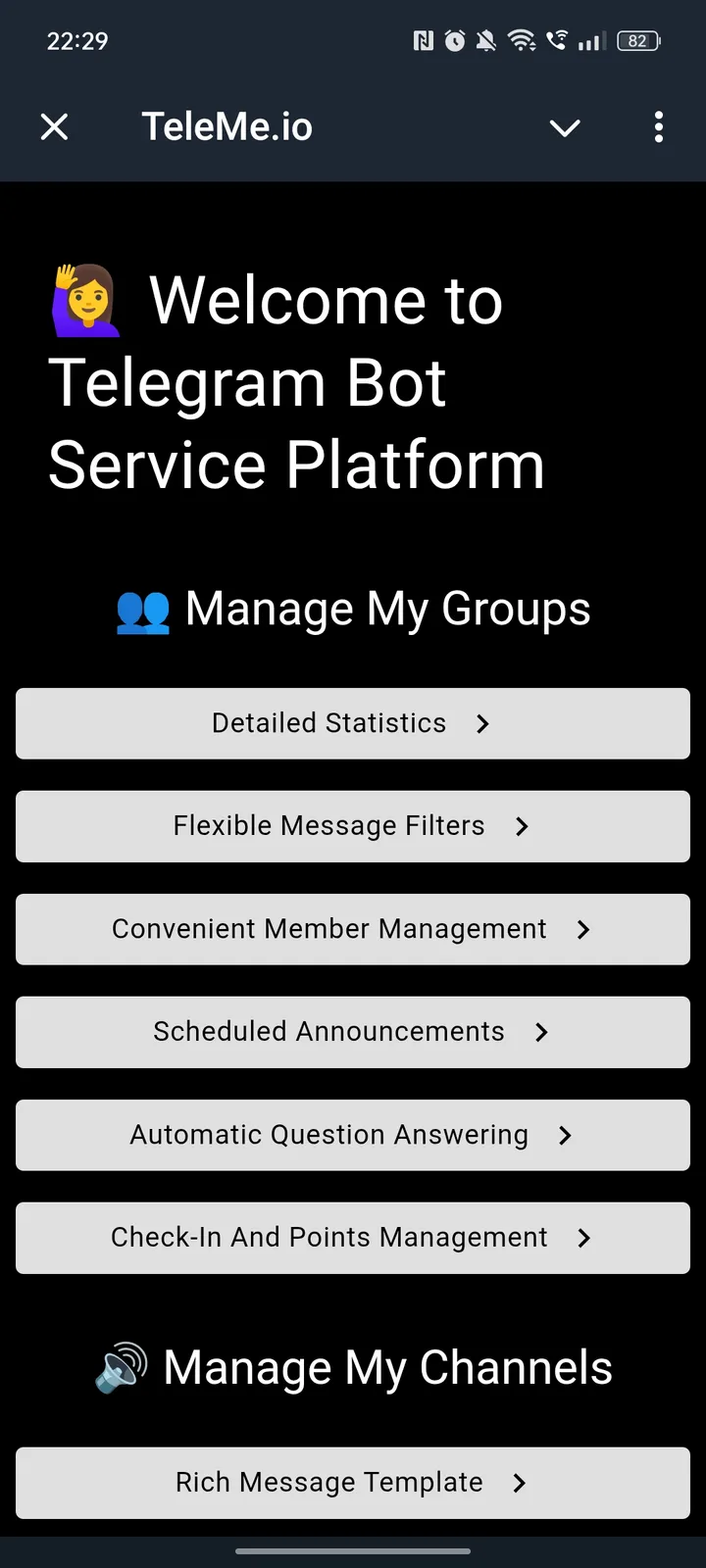 TeleMe.io — Screenshot 1