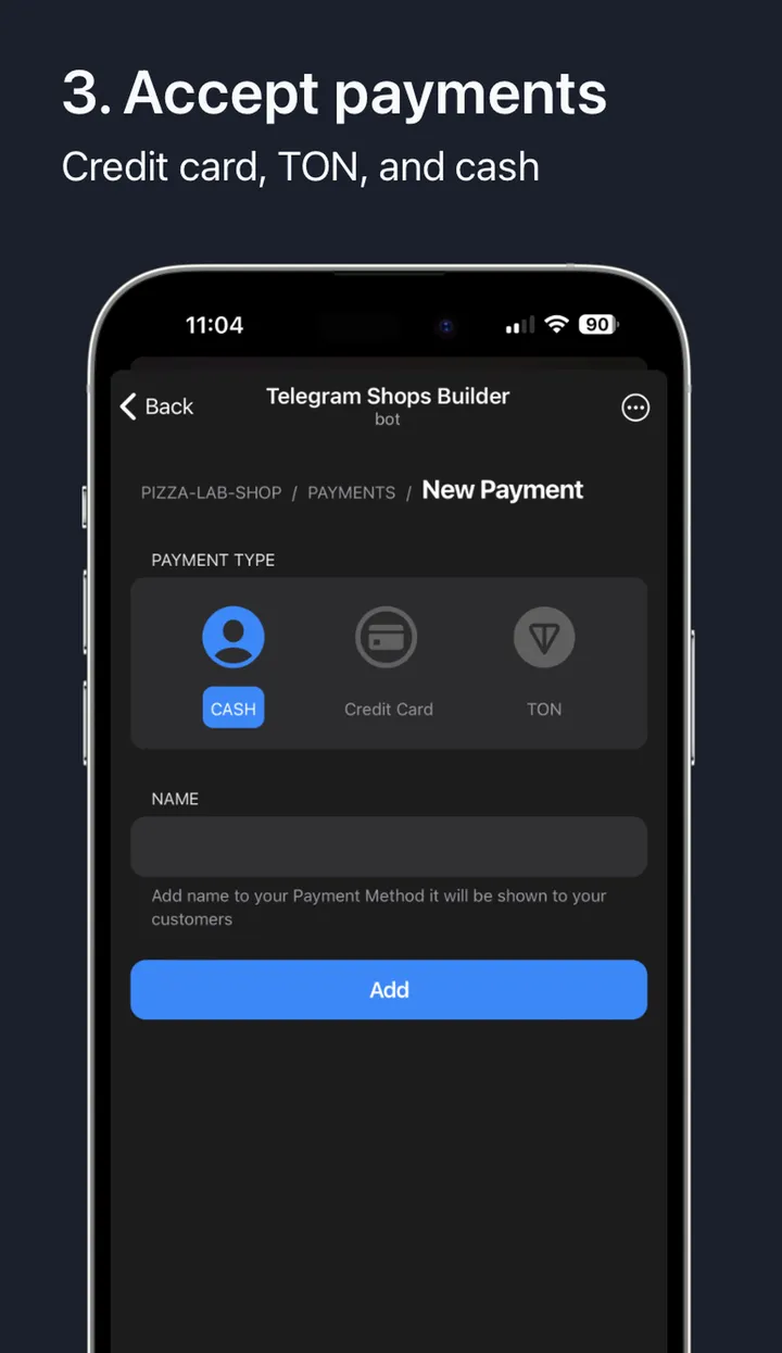 Telegram Shops Builder — Screenshot 2