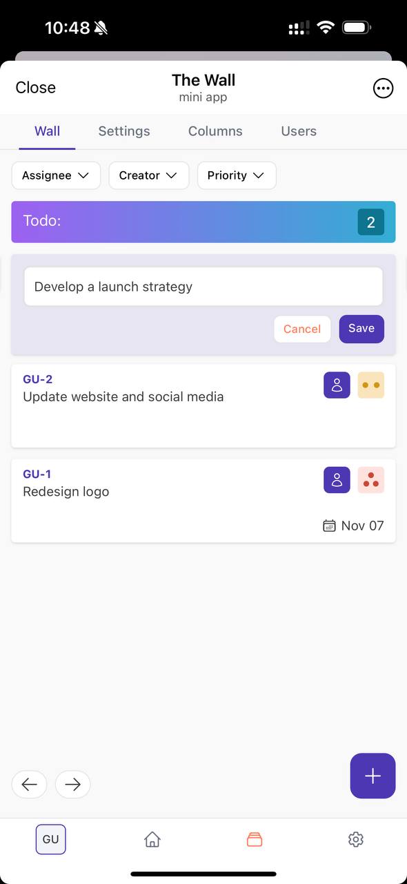 The Wall | Task Manager — Screenshot 6