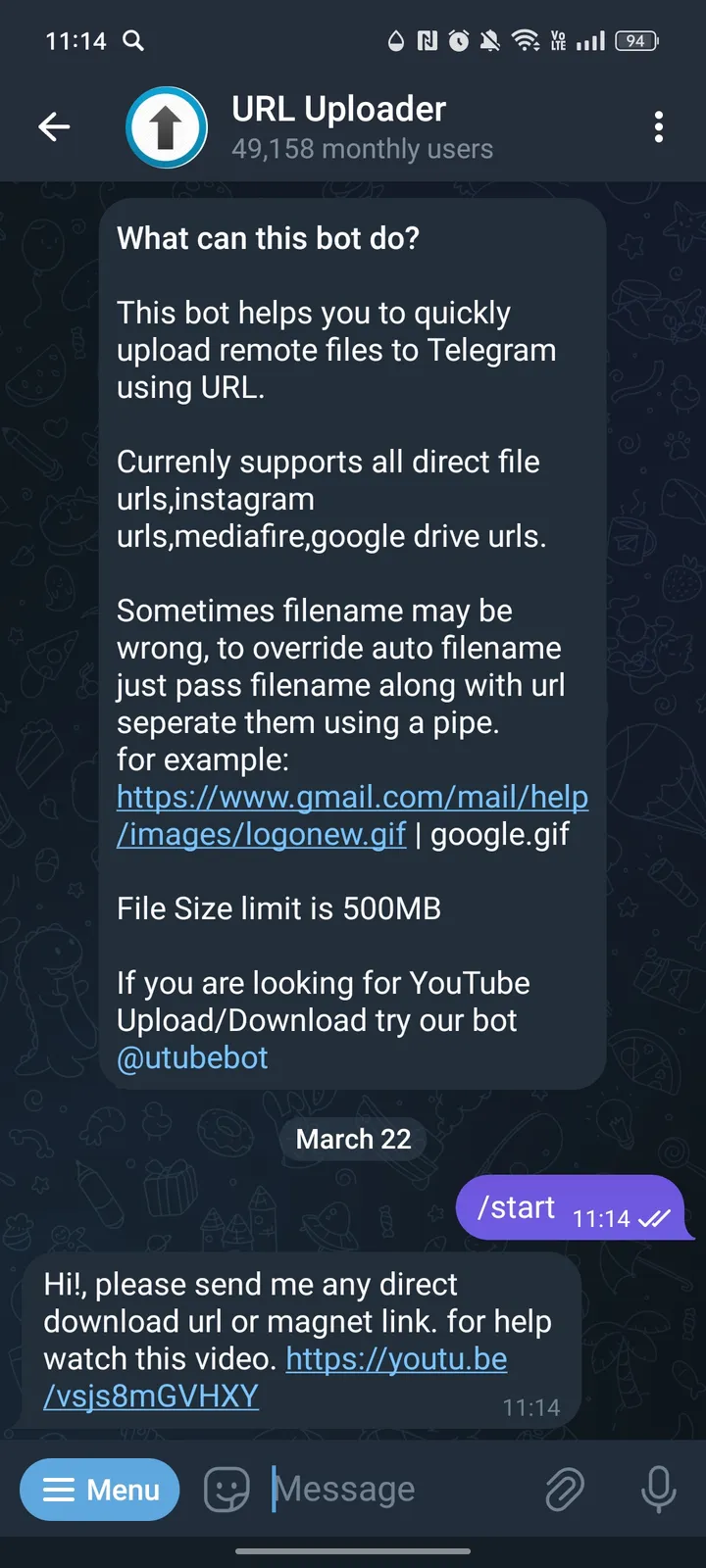 URL Uploader — Screenshot 1