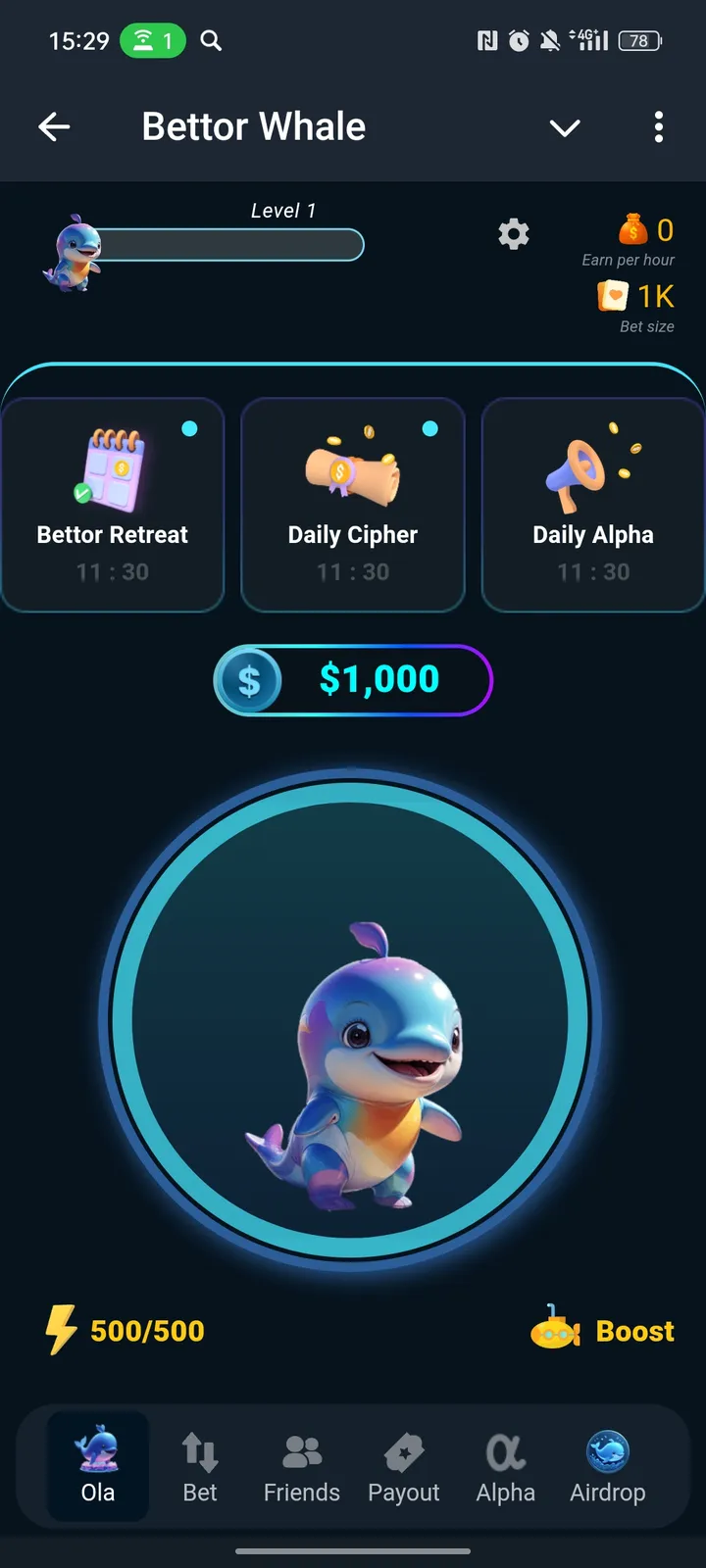 Bettor Whale — Screenshot 1