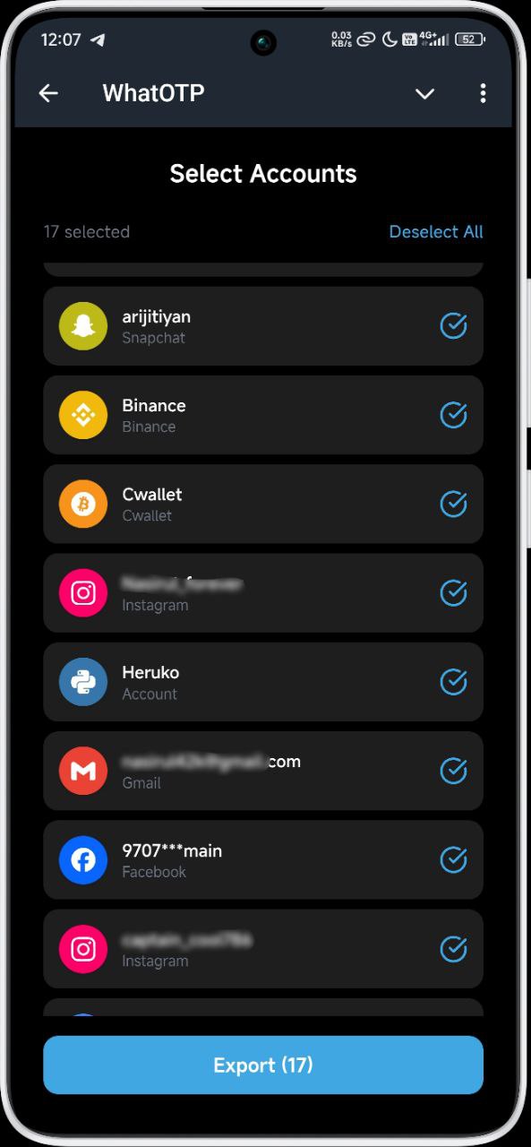 WhatOTP — Screenshot 1